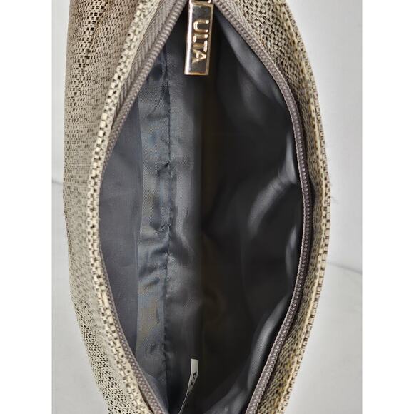 ULTA WOMEN'S WOVEN HEATHER GRAY MAKEUP BAG POUCH  / CLUTCH PURSE - Picture 4 of 8